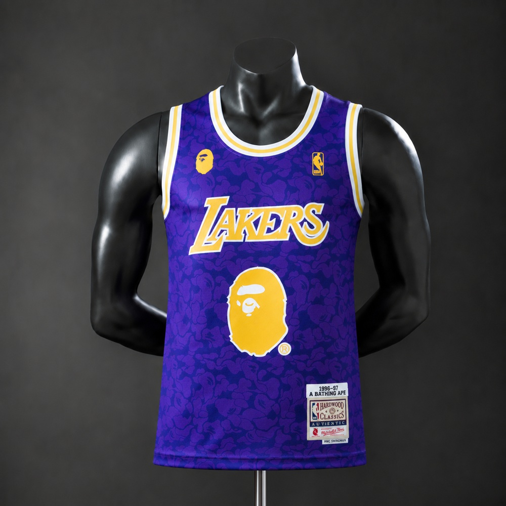 Los Angeles Lakers Hardwood Classics Edition BAPE #93 NBA Jersey Embroidered Version