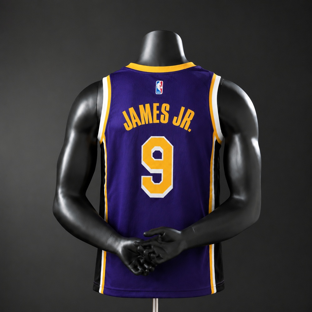 Los Angeles Lakers City Edition James Jr. #9 NBA Jersey Embroidered Version Foto 2