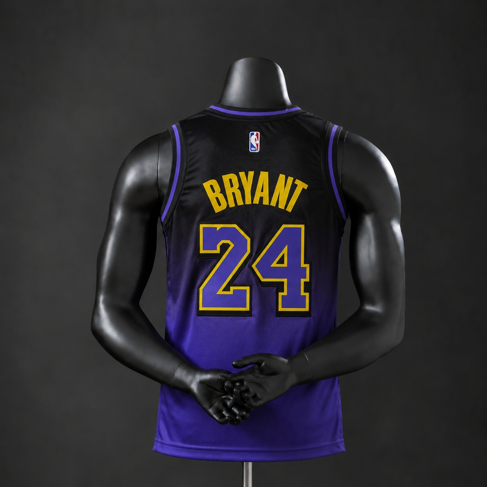 Los Angeles Lakers City Edition Kobe Bryant #24 NBA Jersey Embroidered Version Foto 2
