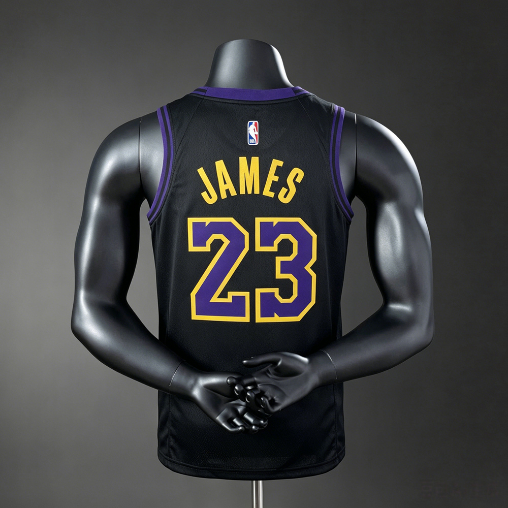 Los Angeles Lakers City Edition James #23 NBA Jersey Silk Version Foto 2