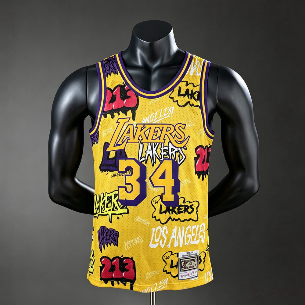 Los Angeles Lakers Classic Edition O'Neal #34 NBA Jersey Silk Version