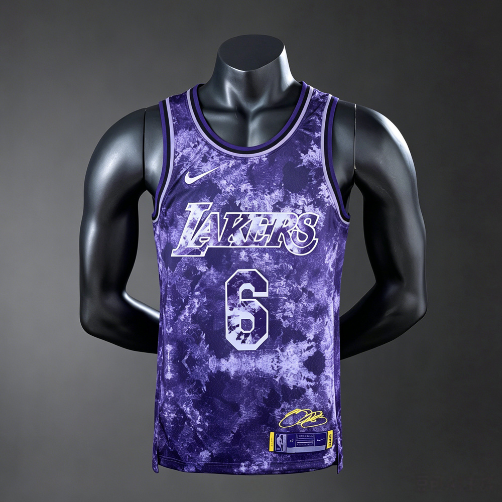 Los Angeles Lakers City Edition James #6 NBA Jersey Silk Version