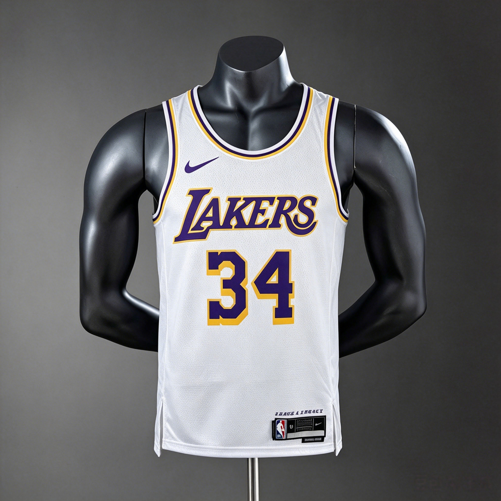 Los Angeles Lakers Association Edition O'Neal #34 NBA Jersey Silk Version