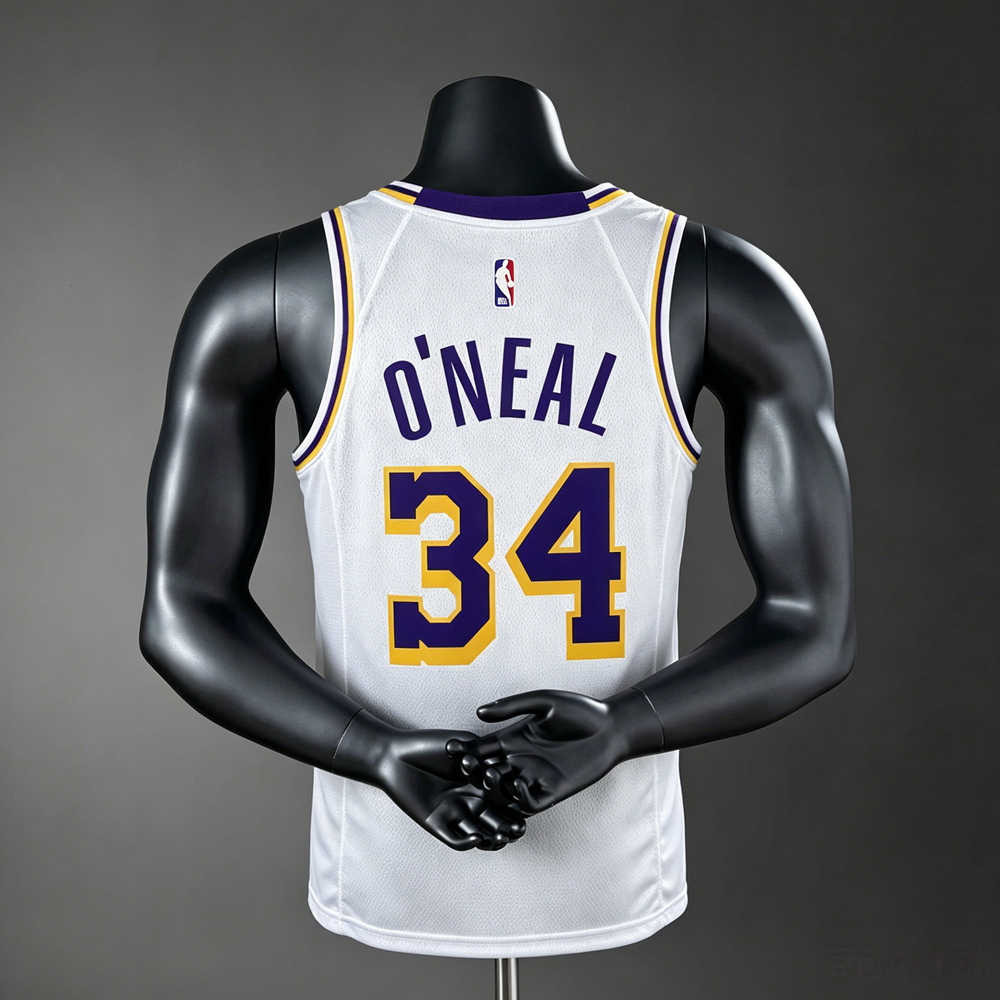 Los Angeles Lakers Association Edition O'Neal #34 NBA Jersey Silk Version Foto 2