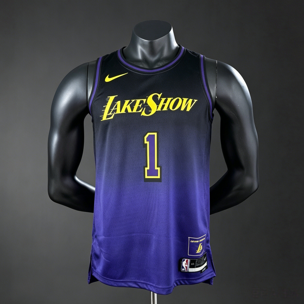 Los Angeles Lakers City Edition Russell #1 NBA Jersey Silk Version