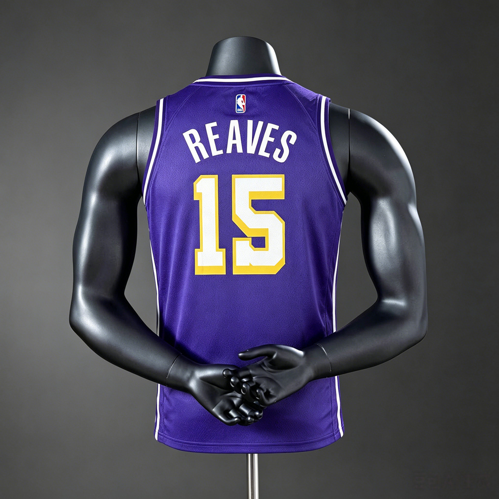 Los Angeles Lakers Icon Edition Reaves #15 NBA Jersey Silk Version Foto 2