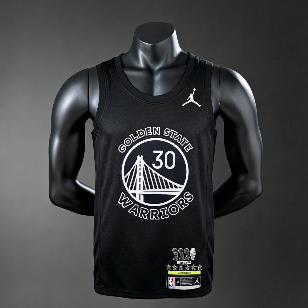 Golden State Warriors Black Edition Curry #30 NBA Jersey Silk Version