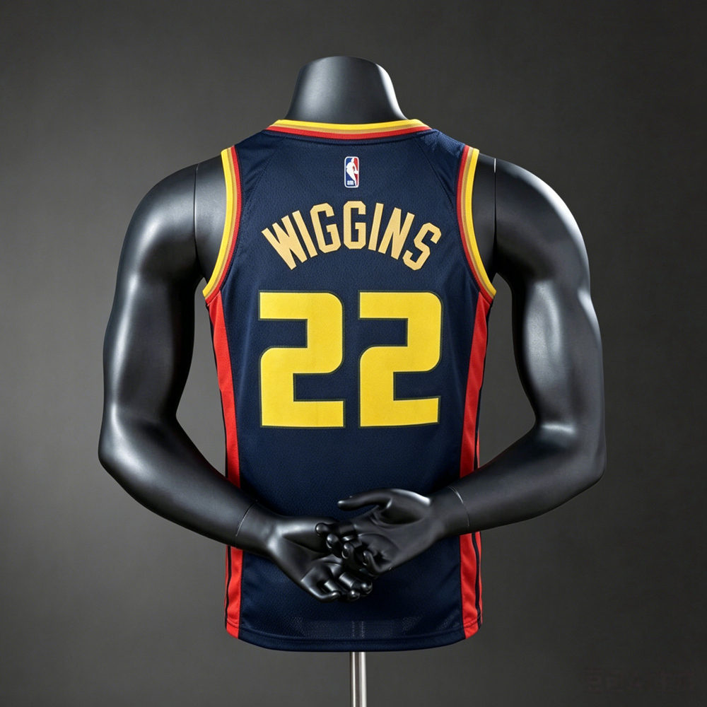 Golden State Warriors Statement Edition Wiggins #22 NBA Jersey Silk Version Foto 2