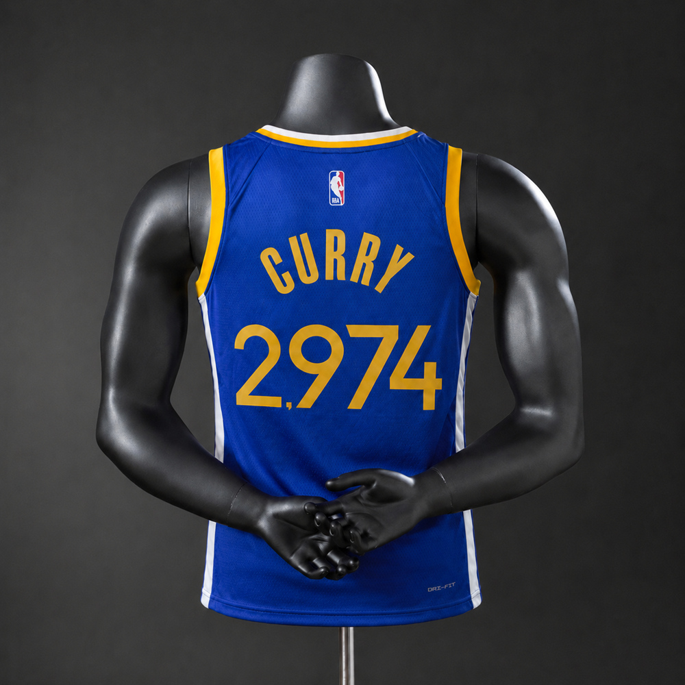Golden State Warriors City Edition Curry #2974 NBA Jersey Silk Version Foto 2