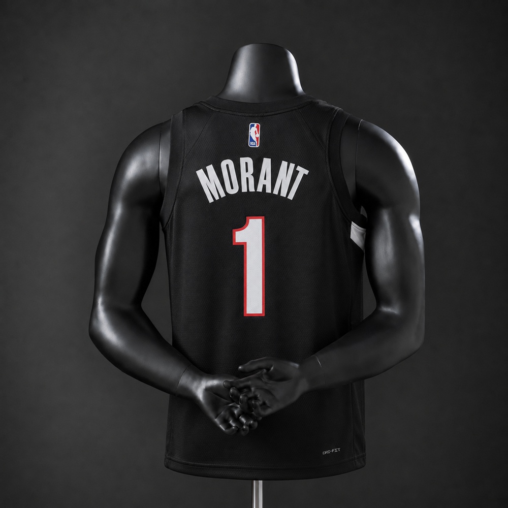 Portland Trail Blazers Icon Edition Morant #1 NBA Jersey Silk Version Foto 2