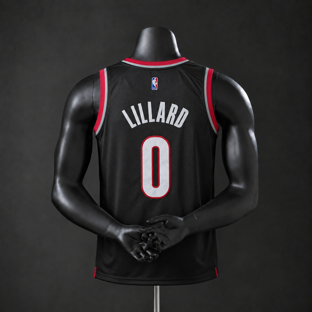 Portland Trail Blazers Classic Edition Lillard #0 NBA Jersey Embroidered Version Foto 2