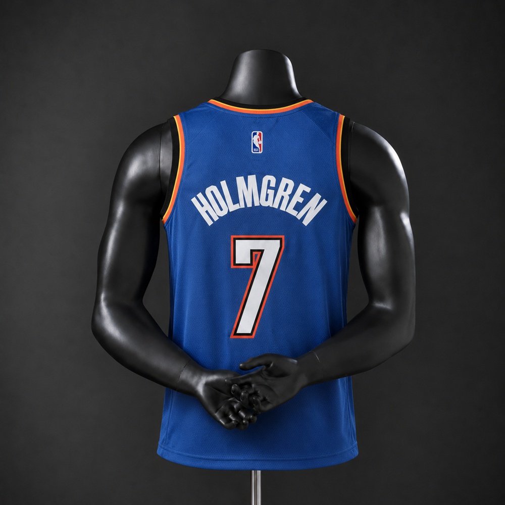 Oklahoma City Thunder Icon Edition Chet Holmgren #7 NBA Jersey Embroidered Version Foto 2