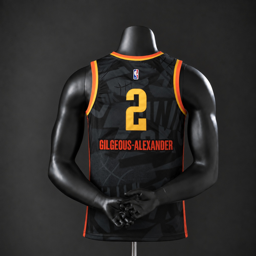 Oklahoma City Thunder City Edition Shai Gilgeous-Alexander #2 NBA Jersey Embroidered Version Foto 2