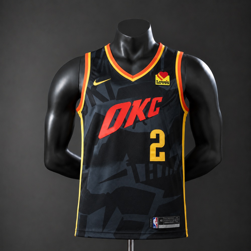 Oklahoma City Thunder City Edition Shai Gilgeous-Alexander #2 NBA Jersey Embroidered Version