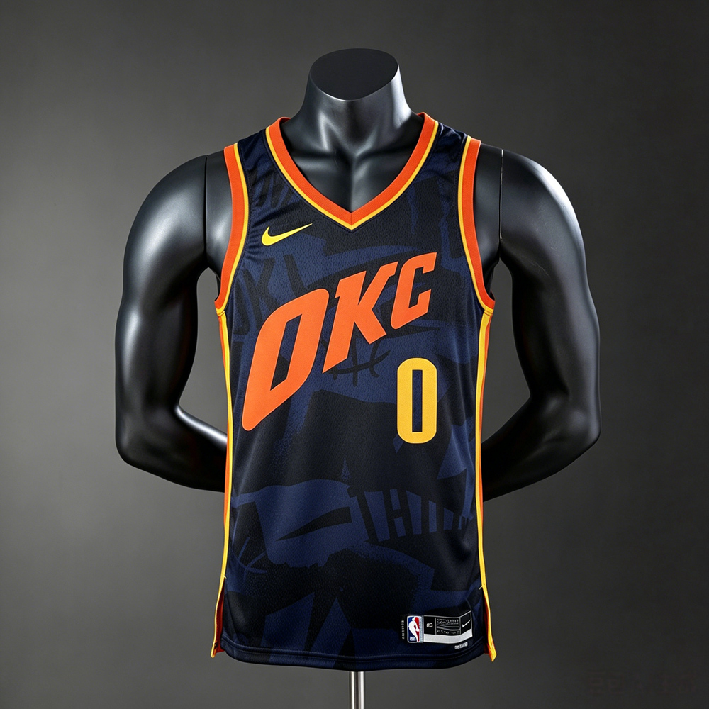 Oklahoma City Thunder City Edition Westbrook #0 NBA Jersey Silk Version