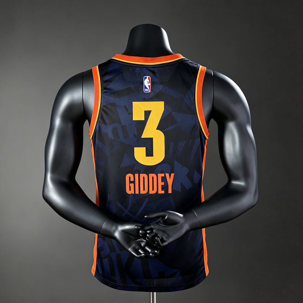 Oklahoma City Thunder City Edition Giddey #3 NBA Jersey Silk Version Foto 2