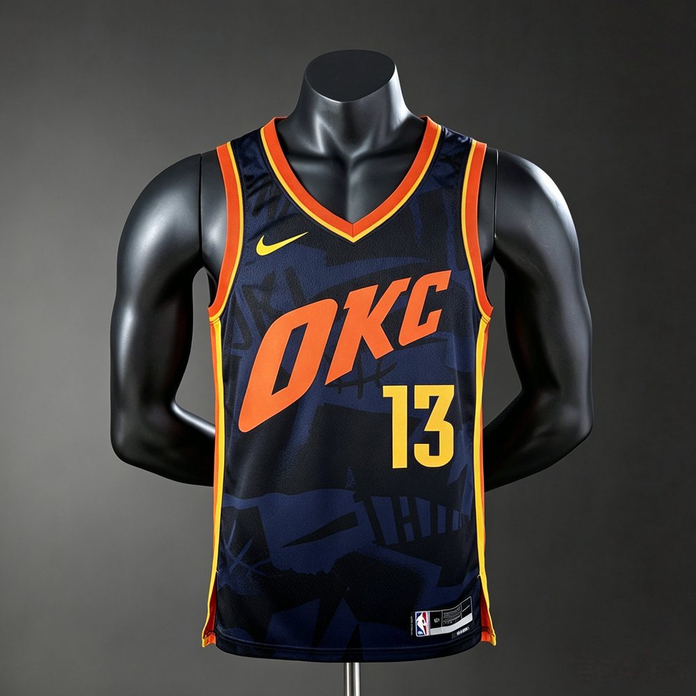 Oklahoma City Thunder City Edition George #13 NBA Jersey Silk Version