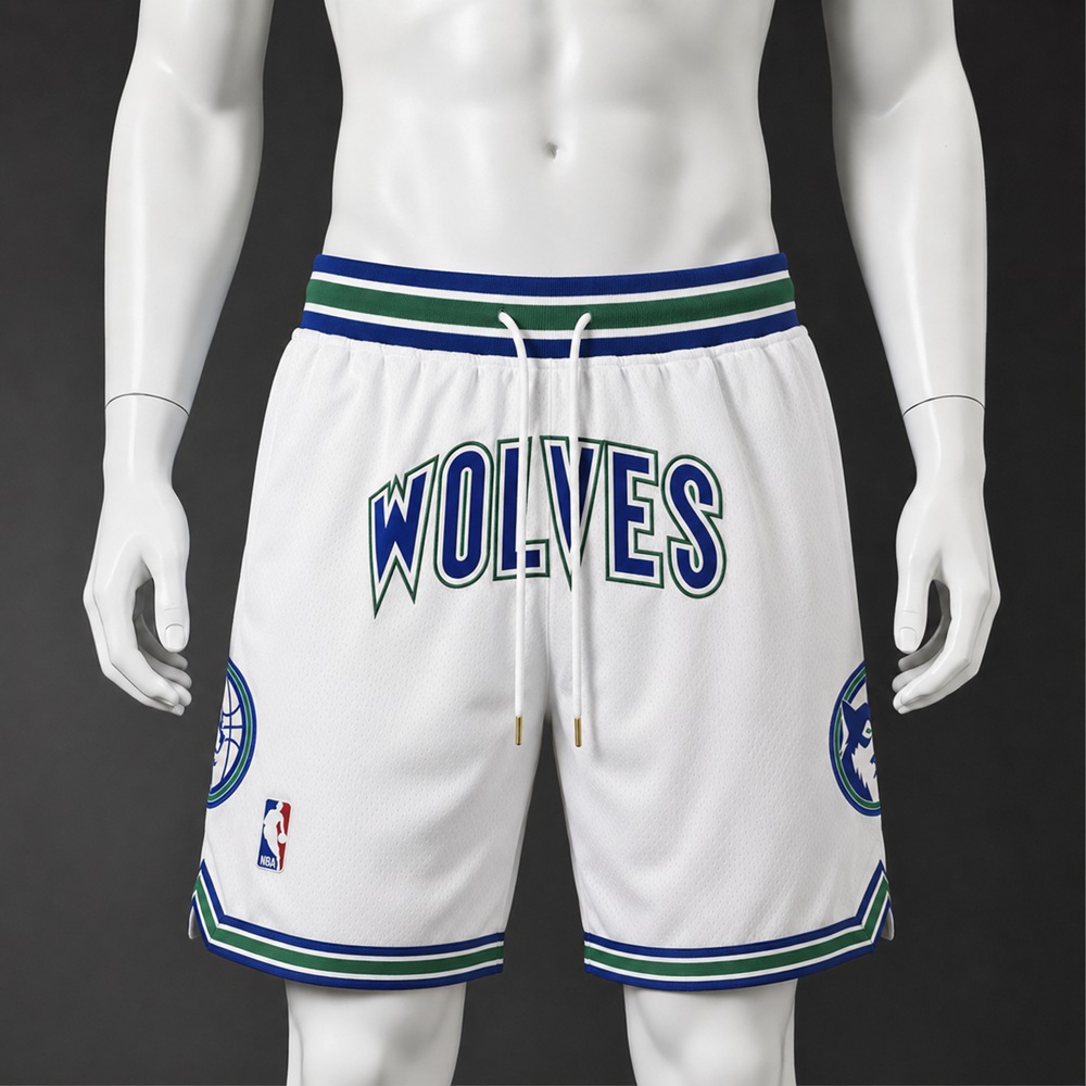 Minnesota Timberwolves Basketball NBA Shorts Embroidered Version