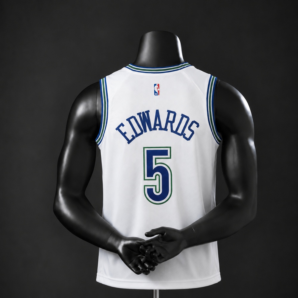 Minnesota Timberwolves City Edition Anthony Edwards #5 NBA Jersey Embroidered Version Foto 2