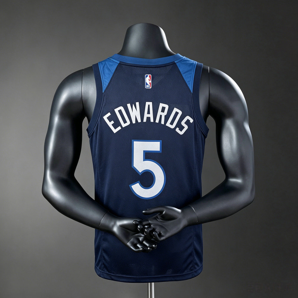 Minnesota Timberwolves Classic Edition Anthony Edwards #5 NBA Jersey Silk Version Foto 2