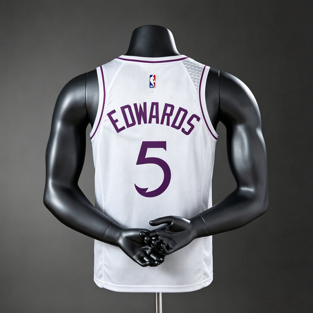 Minnesota Timberwolves Association Edition Edwards #5 NBA Jersey Silk Version Foto 2