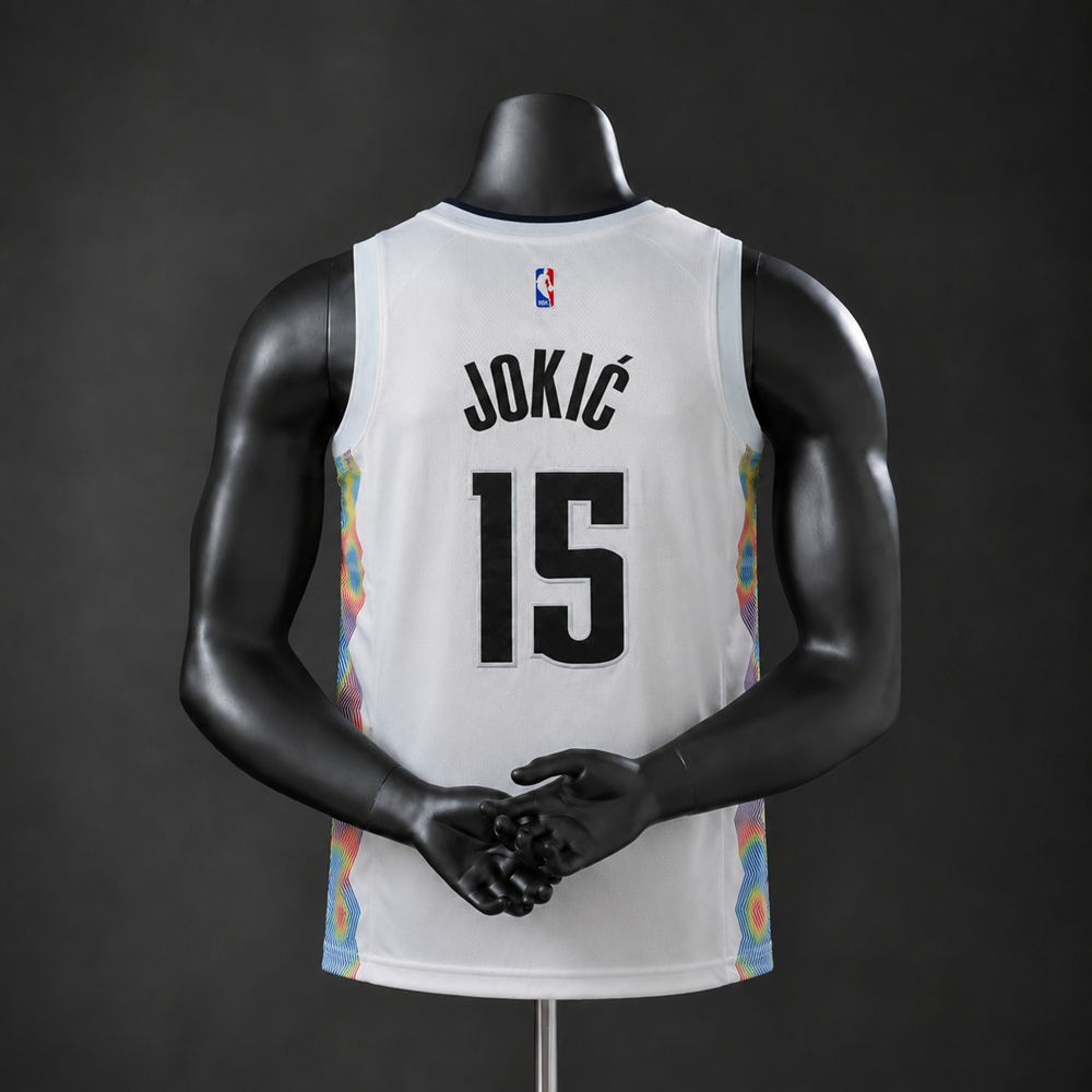 Denver Nuggets City Edition Jokic #15 NBA Jersey Embroidered Version Foto 2