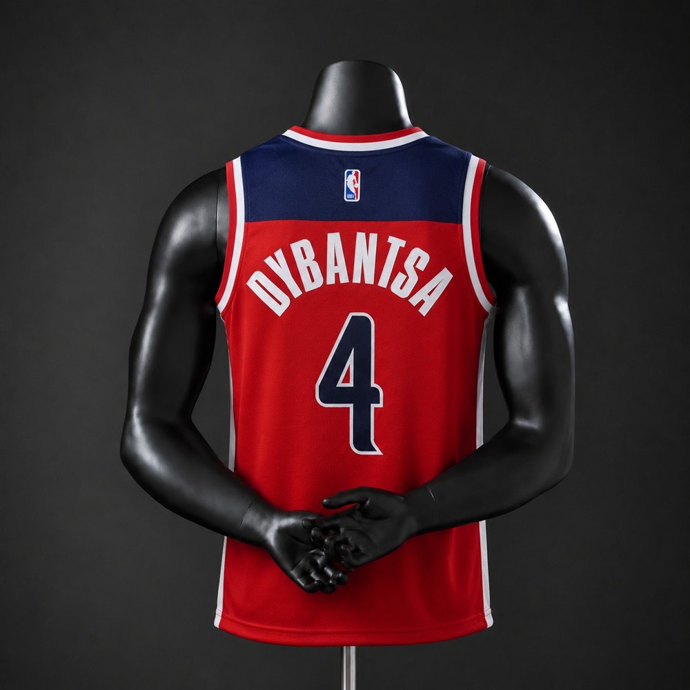 Washington Wizards Icon Edition AJ Dybantsa #4 NBA Jersey Embroidered Version Foto 2