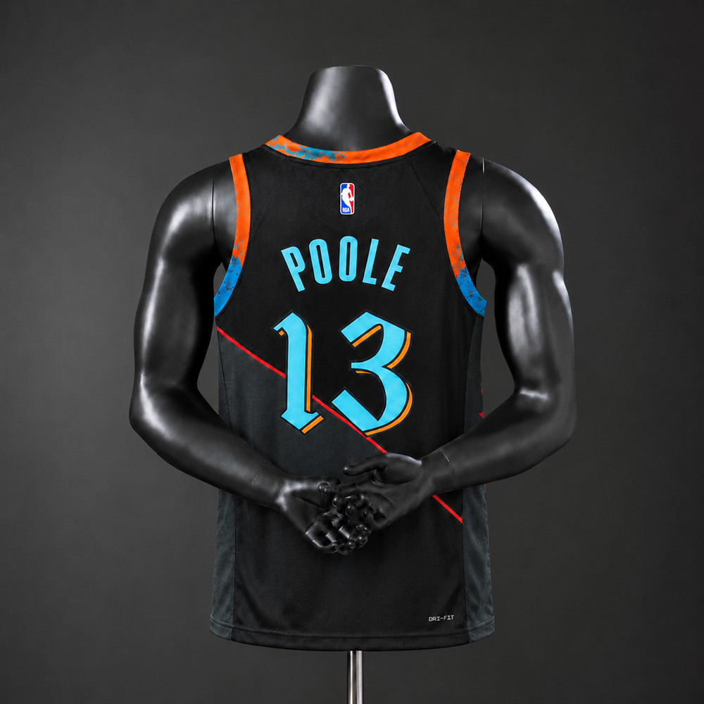 Washington Wizards City Edition Poole #13 NBA Jersey Silk Version Foto 2