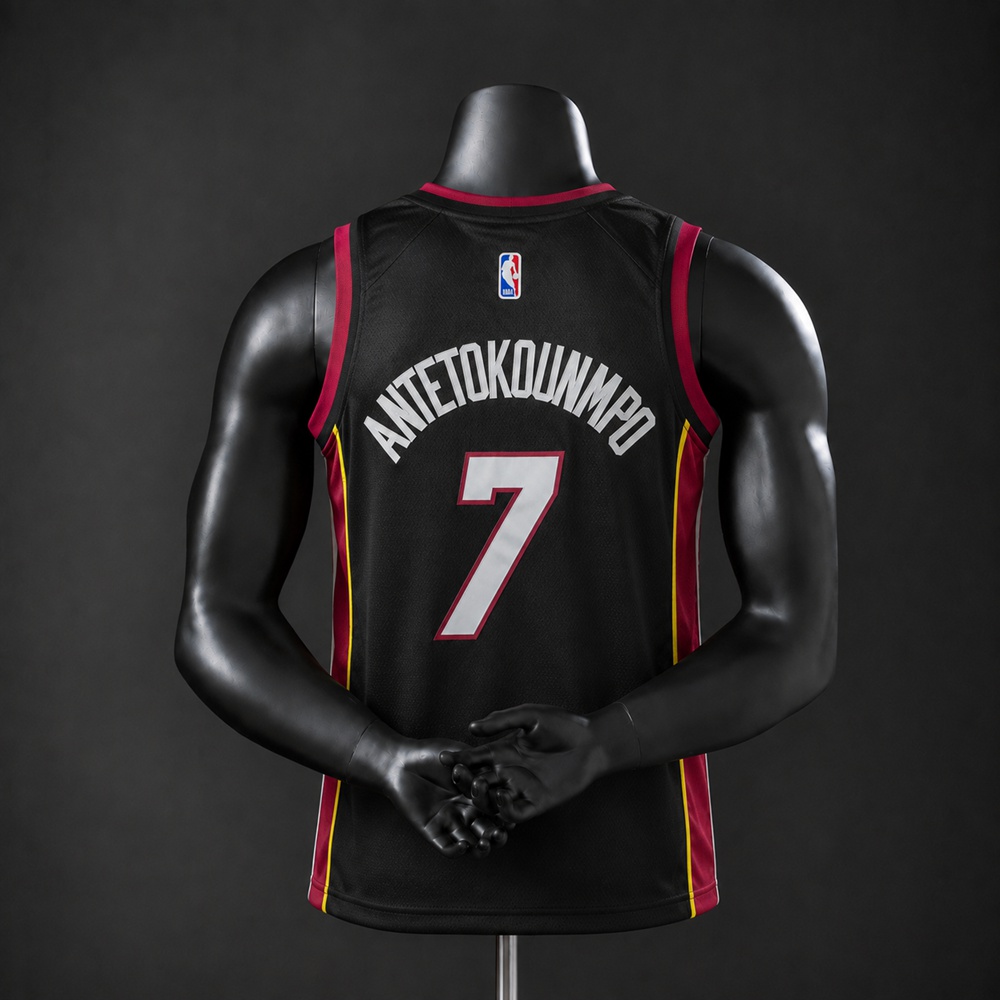 Miami Heat Icon Edition Giannis Antetokounmpo #7 NBA Jersey Embroidered Version Foto 2