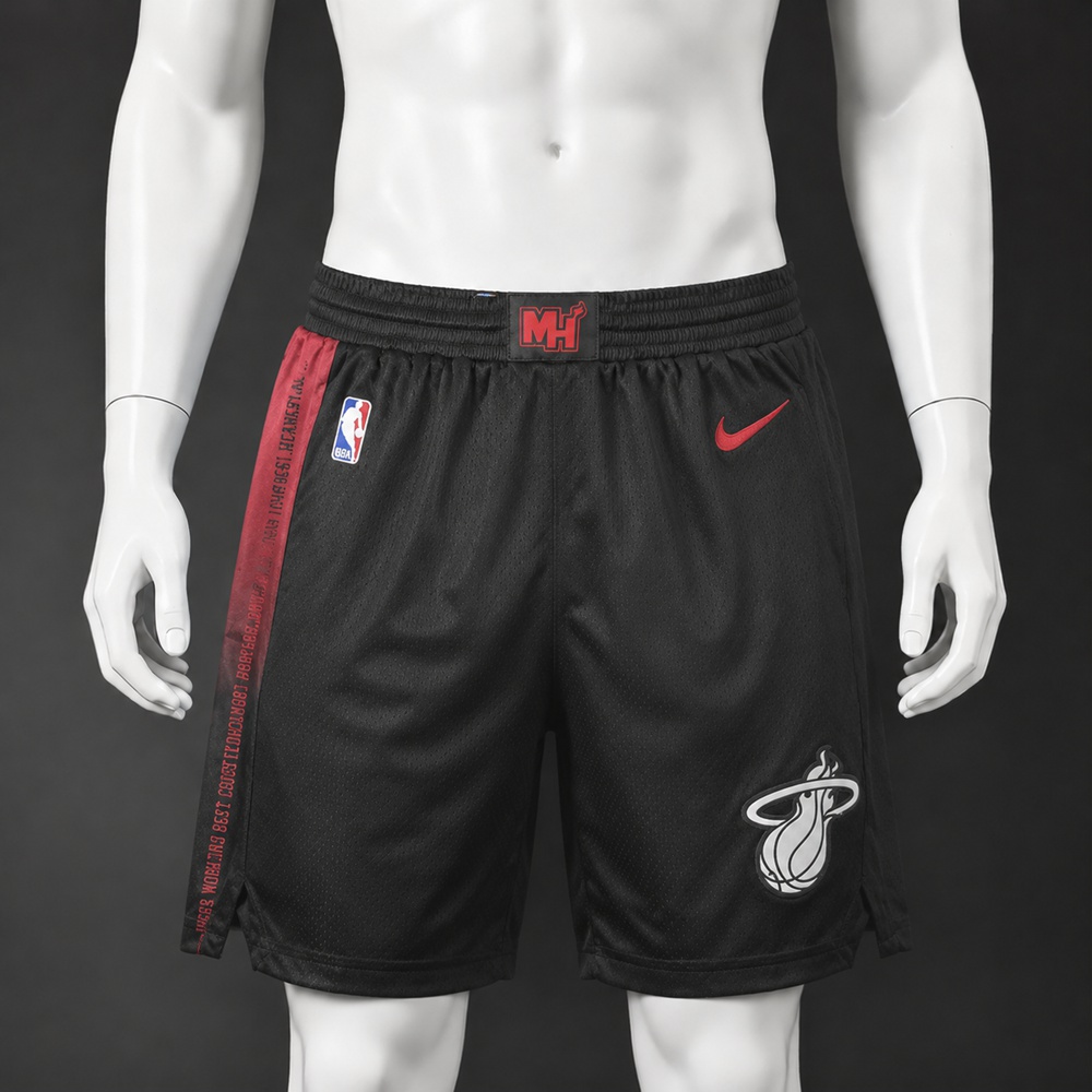 Miami Heat Basketball NBA Shorts Embroidered Version