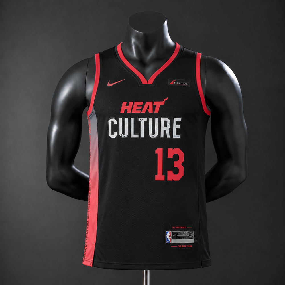 Miami Heat City Edition Adebayo #13 NBA Jersey Embroidered Version