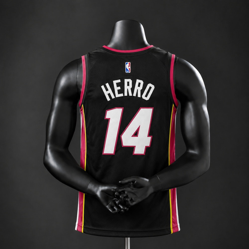 Miami Heat Icon Edition Herro #14 NBA Jersey Embroidered Version Foto 2
