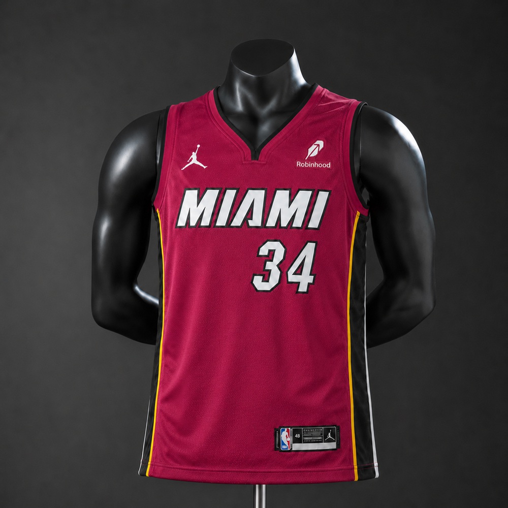 Miami Heat City Edition Custom #34 NBA Jersey Embroidered Version