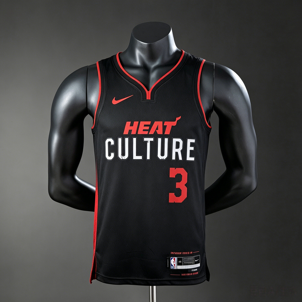 Miami Heat City Edition Wade #3 NBA Jersey Silk Version
