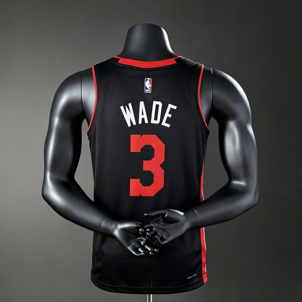 Miami Heat City Edition Wade #3 NBA Jersey Silk Version Foto 2