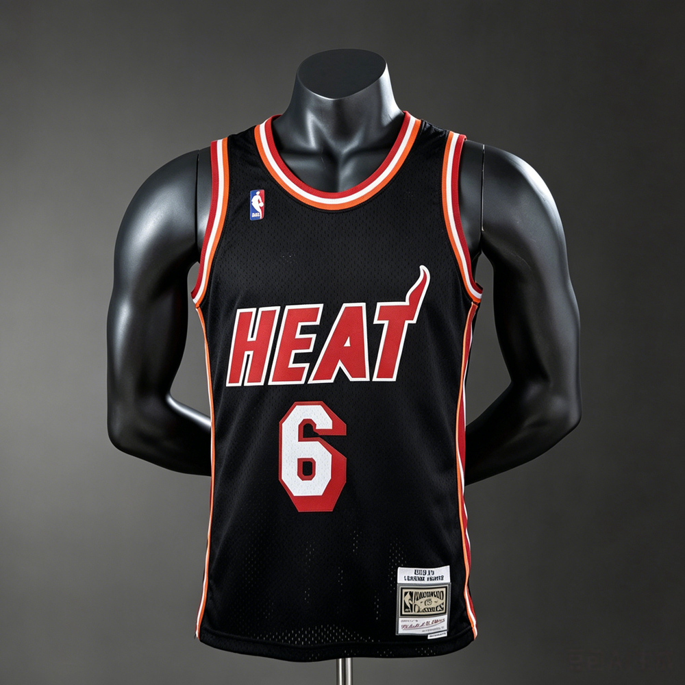 Miami Heat Hardwood Classics Edition James #6 NBA Jersey Silk Version