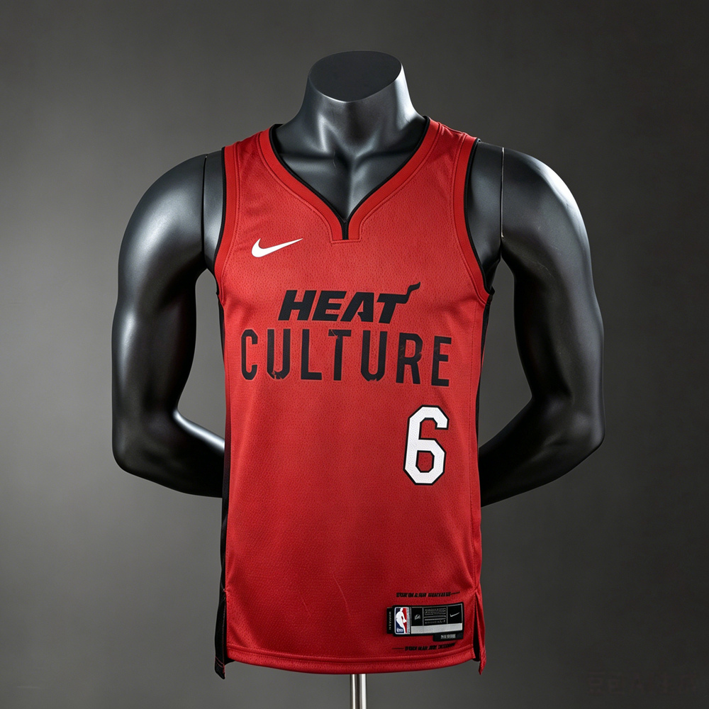 Miami Heat City Edition James #6 NBA Jersey Silk Version