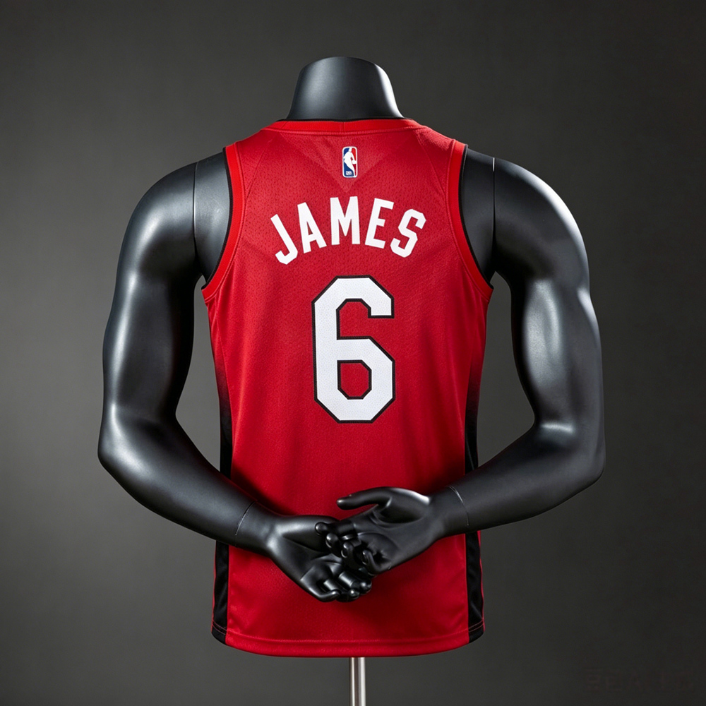 Miami Heat City Edition James #6 NBA Jersey Silk Version Foto 2