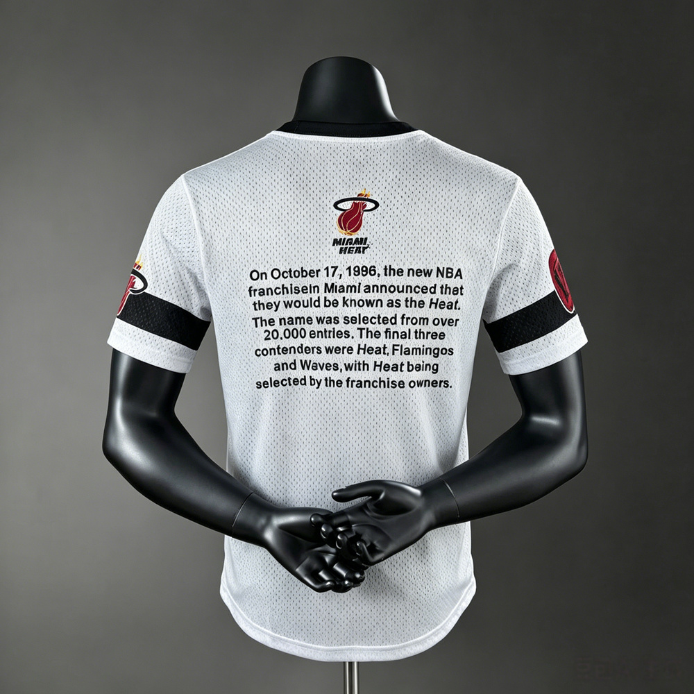Miami Heat Hardwood Classics Team Logo NBA Jersey Silk Version Foto 2