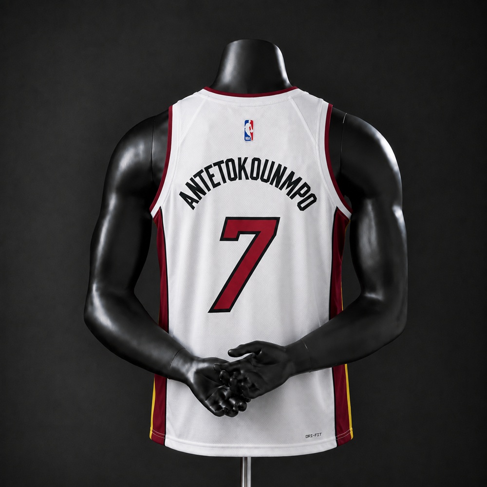 Miami Heat Association Edition Giannis Antetokounmpo #7 NBA Jersey Silk Version Foto 2
