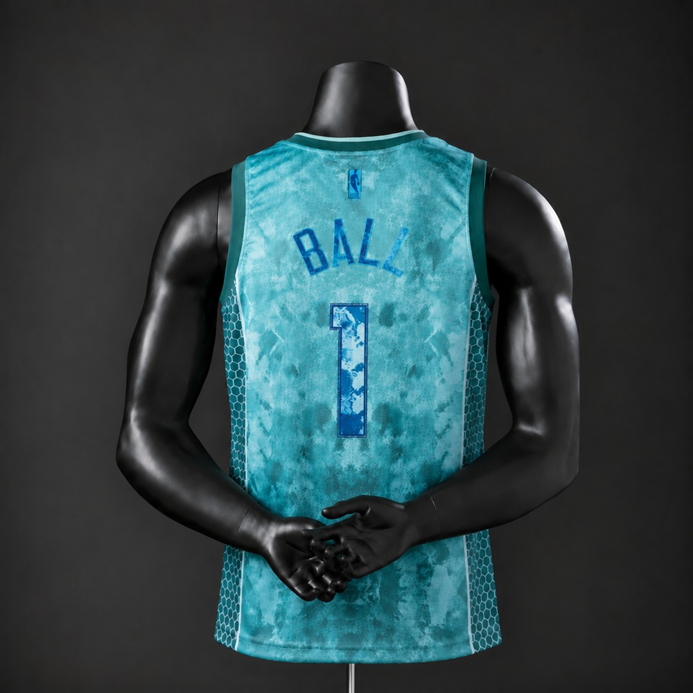 Charlotte Hornets City Edition LaMelo Ball #1 NBA Jersey Embroidered Version Foto 2