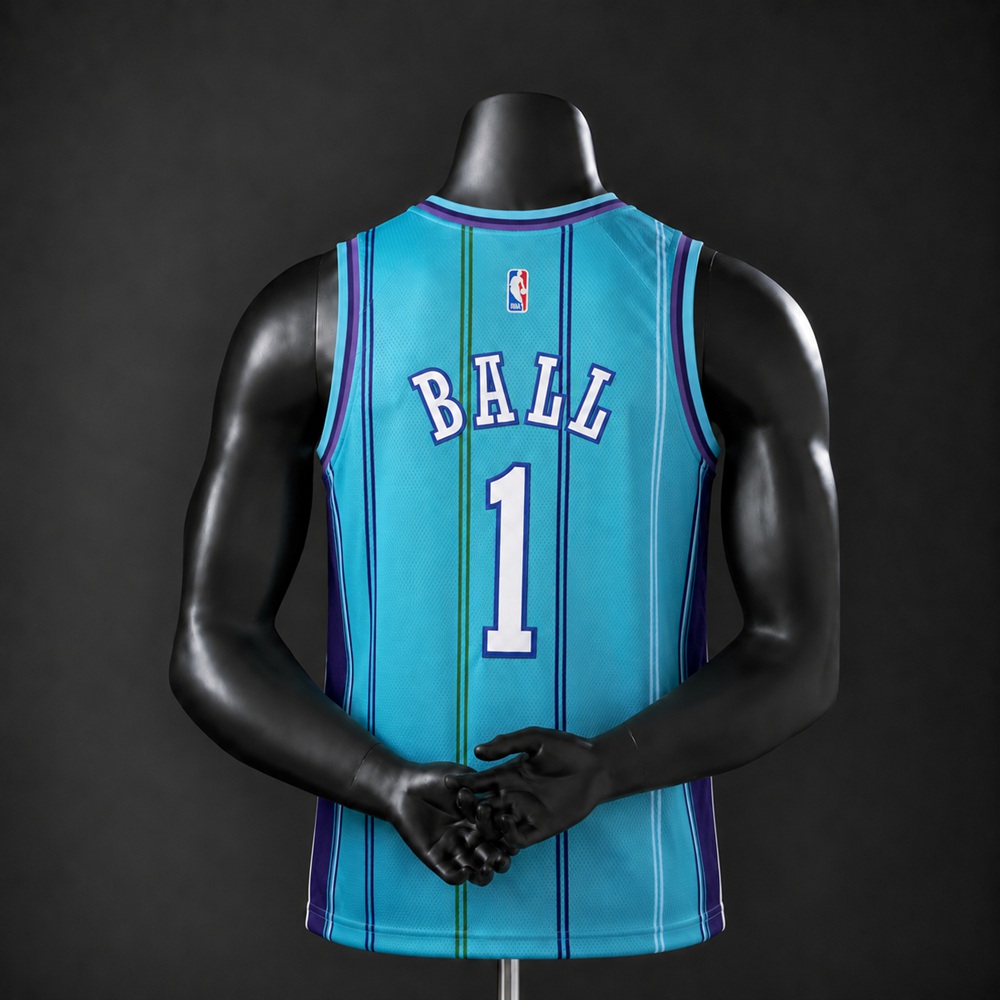Charlotte Hornets City Edition Ball #1 NBA Jersey Embroidered Version Foto 2