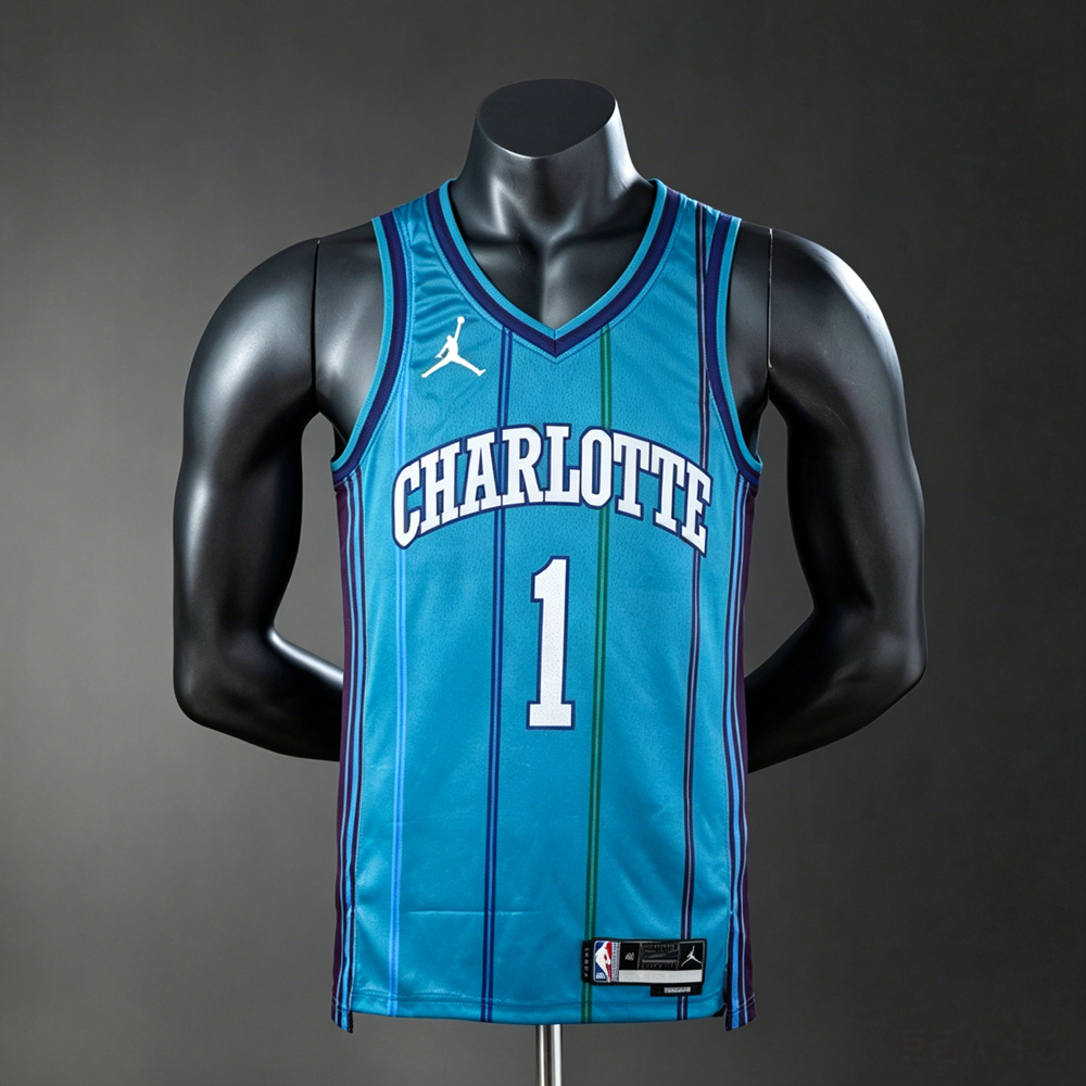 Charlotte Hornets City Edition Ball #1 NBA Jersey Silk Version