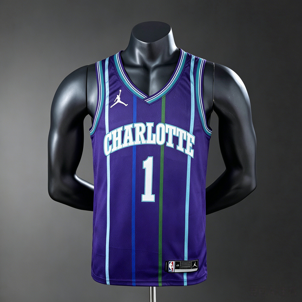 Charlotte Hornets Classic Edition Ball #1 NBA Jersey Silk Version