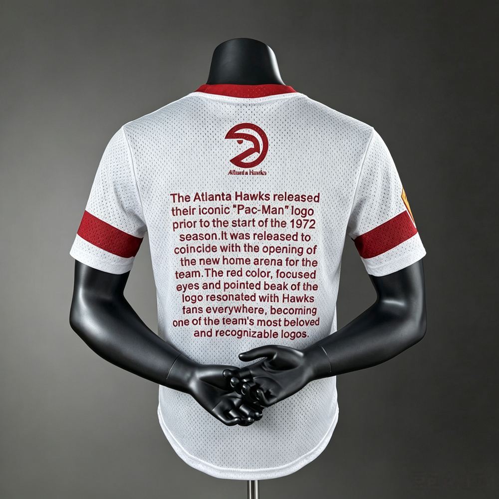 Atlanta Hawks Hardwood Classics Team Logo NBA Jersey Silk Version Foto 2
