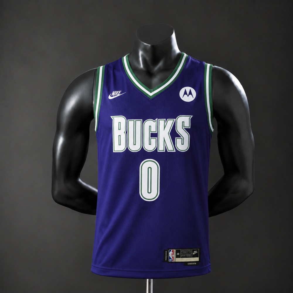 Milwaukee Bucks City Edition Damian Lillard #0 NBA Jersey Embroidered Version
