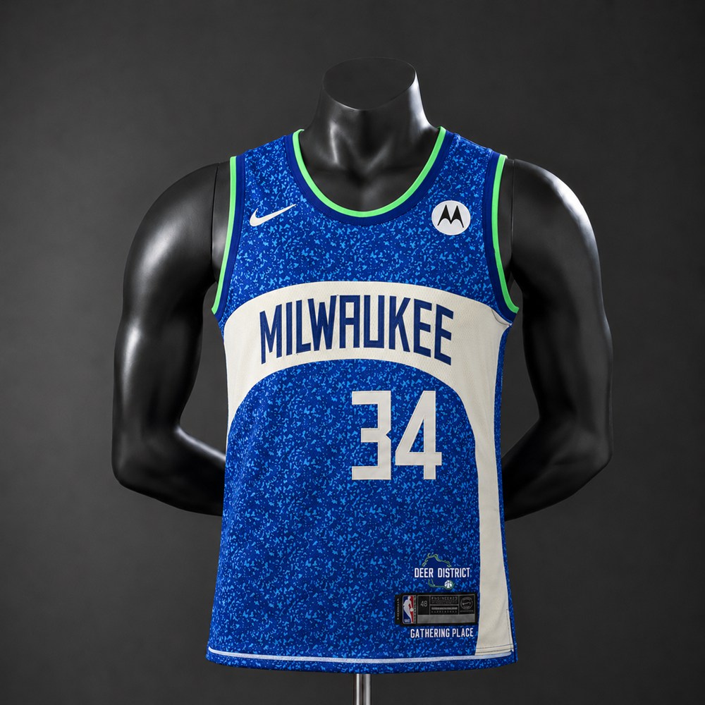 Milwaukee Bucks City Edition Giannis Antetokounmpo #34 NBA Jersey Embroidered Version