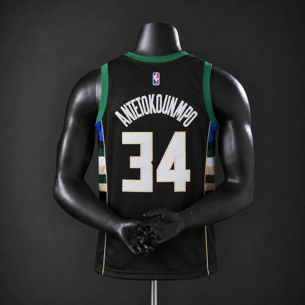 Milwaukee Bucks Statement Edition Antetokounmpo #34 NBA Jersey Embroidered Version Foto 2