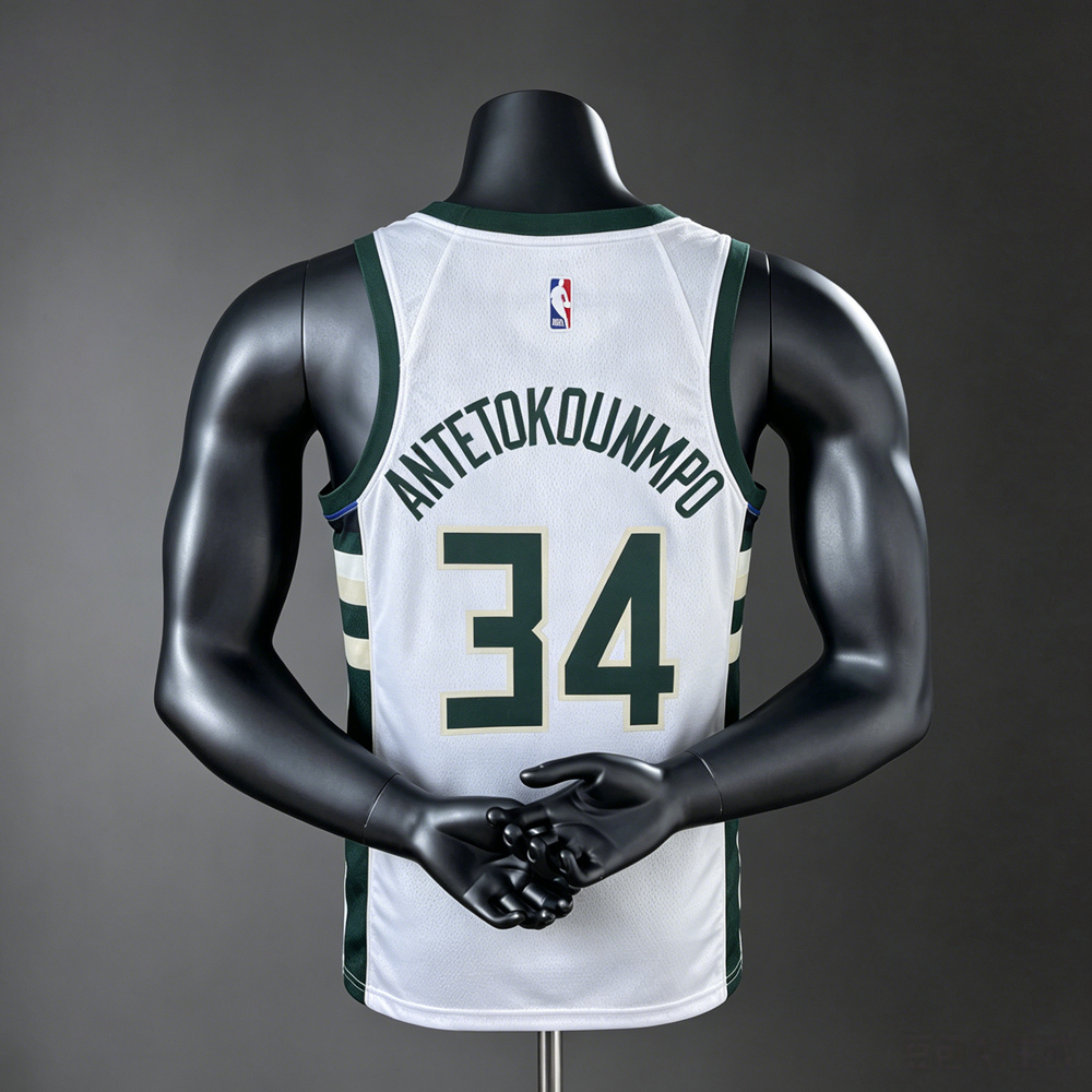 Milwaukee Bucks Association Edition Antetokounmpo #34 NBA Jersey Silk Version Foto 2