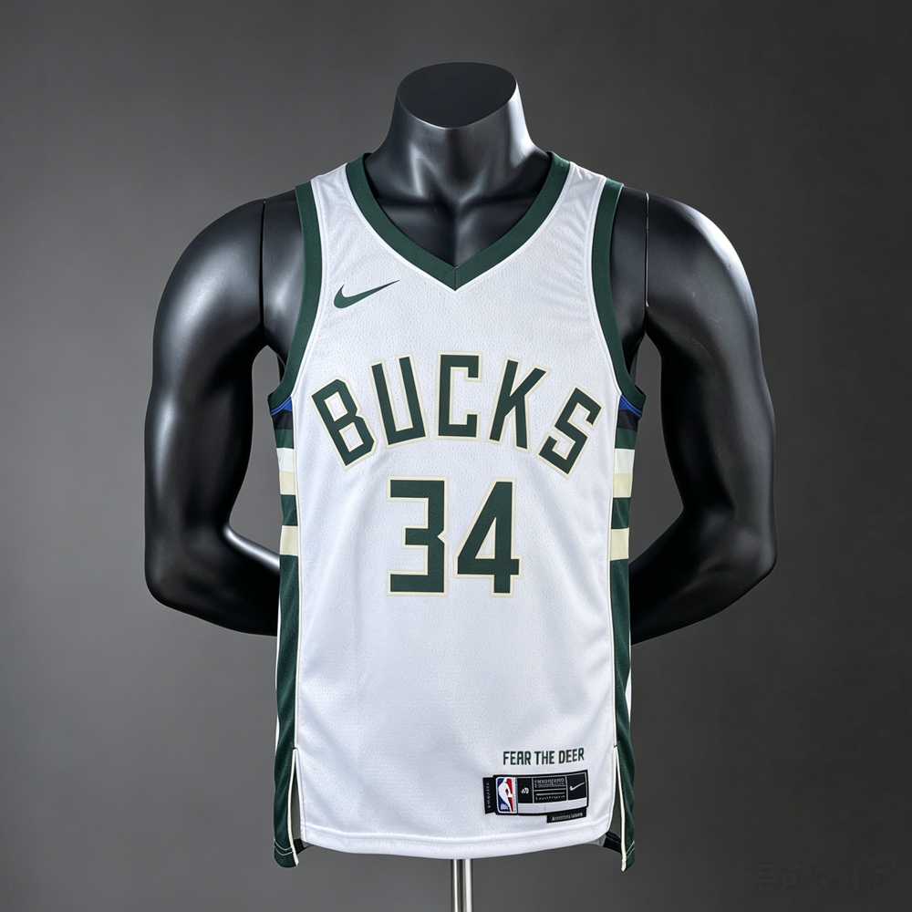 Milwaukee Bucks Association Edition Antetokounmpo #34 NBA Jersey Silk Version